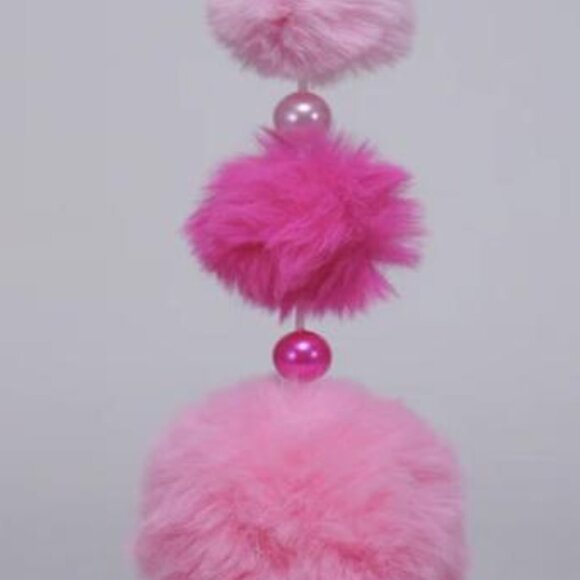 Pink Pom Poms Pearl Ornaments Hot Pink and Pink Christmas Decoration - Picture 3 of 3